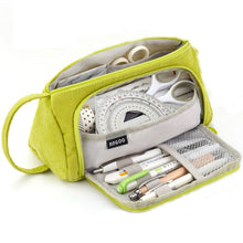 Load image into Gallery viewer, Angoo Student Large-Capacity Stationery Bag Portable Gift Cosmetic Bag, Black Corduroy, Grass Green  Corduroy, Bean Pink Corduroy, FD Snow, FD Light Pink