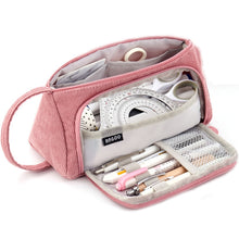 Load image into Gallery viewer, Angoo Student Large-Capacity Stationery Bag Portable Gift Cosmetic Bag, Black Corduroy, Grass Green  Corduroy, Bean Pink Corduroy, FD Snow, FD Light Pink