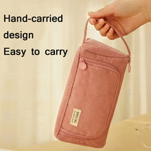 Load image into Gallery viewer, Angoo Student Large-Capacity Stationery Bag Portable Gift Cosmetic Bag, Black Corduroy, Grass Green  Corduroy, Bean Pink Corduroy, FD Snow, FD Light Pink