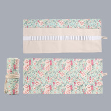 Load image into Gallery viewer, Small Floral Canvas Handmade Pen Curtain Sketch Color Pencil Roll Pen Bag Storage Stationery Box, 12 Holes, 24 Holes, 36  Holes, 48  Holes, 72  Holes