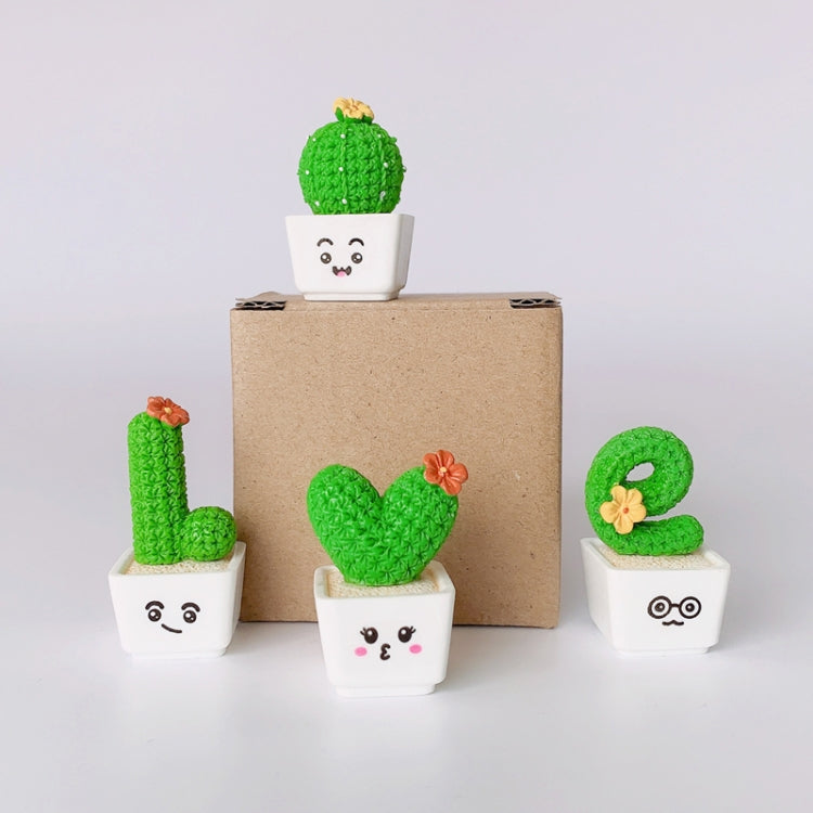 Small Fresh Cactus Ornaments Resin Plants Small Potted Car Ornaments