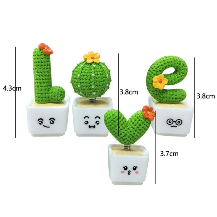 Small Fresh Cactus Ornaments Resin Plants Small Potted Car Ornaments