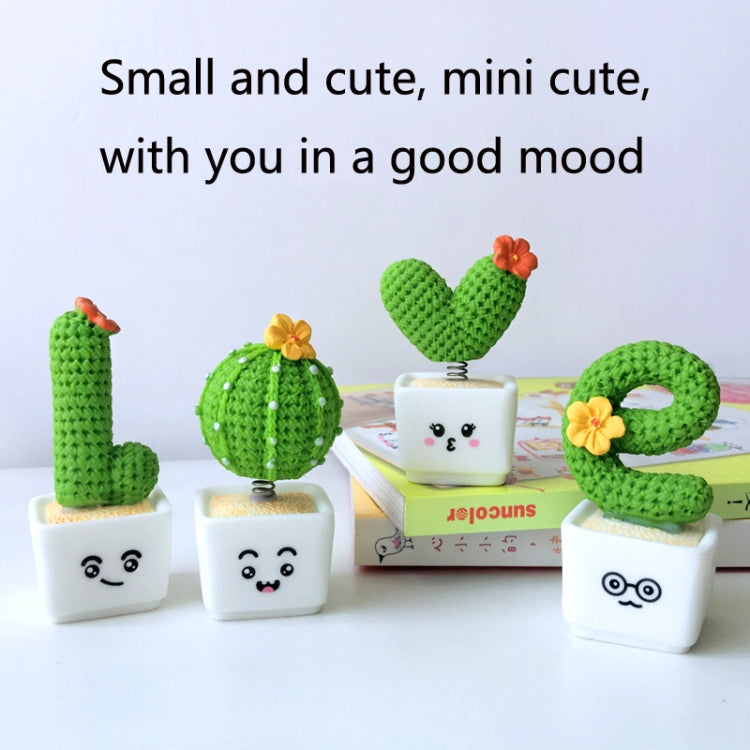 Small Fresh Cactus Ornaments Resin Plants Small Potted Car Ornaments