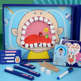 Children Educational Role Playing Simulation Wooden Dentist Suit