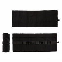 Load image into Gallery viewer, 12 Holes Pure Black Handmade Canvas Roll Pen Bag Large Capacity Boy And Girl Sketch Color Pencil Curtain, 12 Holes, 24 Holes, 36  Holes, 48  Holesk, 72 Holes, 108 Holes