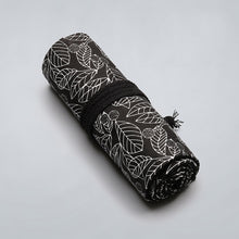 Load image into Gallery viewer, 12 Holes Black Leaf Canvas Printing Pen Curtain Large Capacity Roll Pen Bag Sketch Color Lead Pen Bag, 12 Holes, 24 Holes, 36  Holes, 48  Holes, 72 Holes