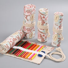 Load image into Gallery viewer, Tower Canvas Handmade Pen Curtain Roll Pen Bag  Sketch Color Pencil Bag, 12 Holes, 24 Holes, 36  Holes, 48  Holes, 72 Holes