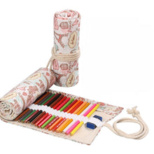 Load image into Gallery viewer, Tower Canvas Handmade Pen Curtain Roll Pen Bag  Sketch Color Pencil Bag, 12 Holes, 24 Holes, 36  Holes, 48  Holes, 72 Holes