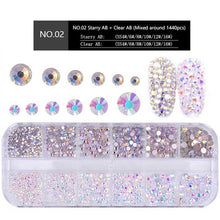 Load image into Gallery viewer, Nail Flat-back AB Crystal Strass 3D Charm Gems DIY Manicure Nail Art Decorations