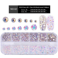 Load image into Gallery viewer, Nail Flat-back AB Crystal Strass 3D Charm Gems DIY Manicure Nail Art Decorations