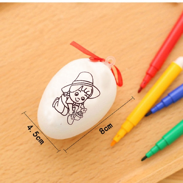 4 PCS Handmade Cartoon Painted Easter Eggs Children's Educational Toys, Random Pattern and Color