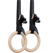 Load image into Gallery viewer, 1 Pair Adult Fitness Gymnastics Training Wooden Rings Indoor Fitness Equipment