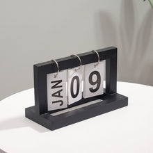 Load image into Gallery viewer, Wooden Flipping Calendar Simple Home Desktop Small Ornaments Study Desk Calendar