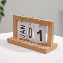 Load image into Gallery viewer, Wooden Flipping Calendar Simple Home Desktop Small Ornaments Study Desk Calendar