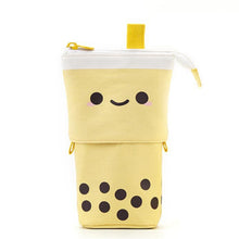 Load image into Gallery viewer, ANGOO Cute Girl Heart Multifunctional Pen Holder Stationery Retractable Storage Bag, Taro Milk Tea, Peach Milk Tea, Blue Silk Velvet Tea, Coffee Milk Tea, Mango Tea, Pink Wave Point, Gray Wave Point, Blue Point, Black Point, Pink (Canvas + PU)         ...