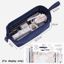 Load image into Gallery viewer, ANGOO Large-Capacity Student Stationery Bag Pure Color Simple Boat Shape Pencil Case, Black, Yellow, Navy, Pink, Blue, Green