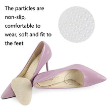 Load image into Gallery viewer, 5 Pairs Anti-Slip Sole Pads For High Heels Gel Crystal Comfortable Half Pads, Transparent, Flannel Apricot, Flannel Black