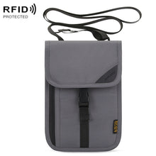 Load image into Gallery viewer, 1062 Travel Passport Bag RFID Multi-Function Document Holder Hanging Neck Ticket Protective Case, 1062 Gray, 1062 Rose Red, 1062 Blue, 1062 Purple, 1062 Black, 1062 Light Grey