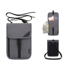 Load image into Gallery viewer, 1062 Travel Passport Bag RFID Multi-Function Document Holder Hanging Neck Ticket Protective Case, 1062 Gray, 1062 Rose Red, 1062 Blue, 1062 Purple, 1062 Black, 1062 Light Grey