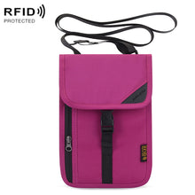 Load image into Gallery viewer, 1062 Travel Passport Bag RFID Multi-Function Document Holder Hanging Neck Ticket Protective Case, 1062 Gray, 1062 Rose Red, 1062 Blue, 1062 Purple, 1062 Black, 1062 Light Grey