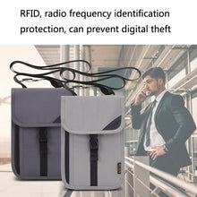 Load image into Gallery viewer, 1062 Travel Passport Bag RFID Multi-Function Document Holder Hanging Neck Ticket Protective Case, 1062 Gray, 1062 Rose Red, 1062 Blue, 1062 Purple, 1062 Black, 1062 Light Grey