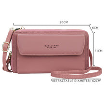 Load image into Gallery viewer, Baellerry Ladies Single Shoulder Messenger Bag Large Capacity Double Zipper Mobile Phone Bag, Red, Green, Blue, Black, Dark Pink, Light Pink