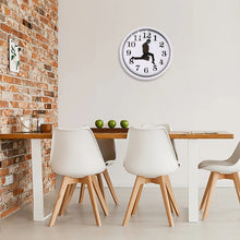 Load image into Gallery viewer, Walking Clock Businessman Briefcase Glass Wall Clock Personality Clock Decoration Round Clock, White, Black
