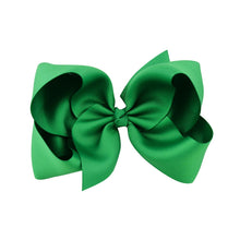 Load image into Gallery viewer, 5 PCS 6 Inch Colorful Kids Girls Big Solid Ribbon Hair Bow Clips