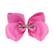 Load image into Gallery viewer, 5 PCS 6 Inch Colorful Kids Girls Big Solid Ribbon Hair Bow Clips