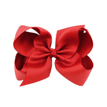 Load image into Gallery viewer, 5 PCS 6 Inch Colorful Kids Girls Big Solid Ribbon Hair Bow Clips