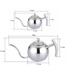 Load image into Gallery viewer, Hand Flush Pot Mocha Coffee Pot Stainless Steel Coffee Pot European Style Stainless Steel Teapot With Strainer, 1L, 0.85L