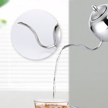 Load image into Gallery viewer, Hand Flush Pot Mocha Coffee Pot Stainless Steel Coffee Pot European Style Stainless Steel Teapot With Strainer, 1L, 0.85L