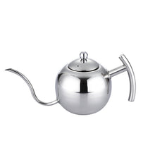 Load image into Gallery viewer, Hand Flush Pot Mocha Coffee Pot Stainless Steel Coffee Pot European Style Stainless Steel Teapot With Strainer, 1L, 0.85L