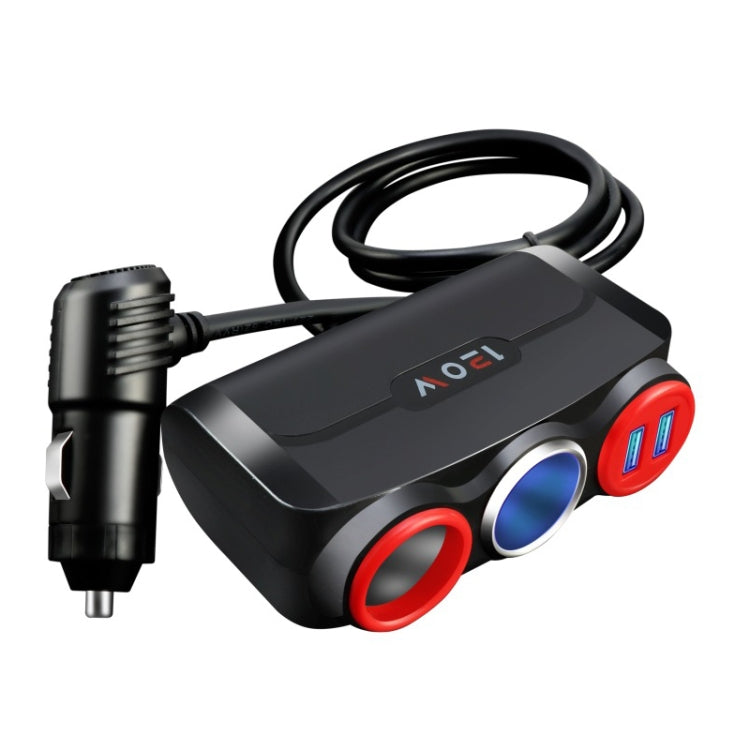 Car Cigarette Lighter Multi-Function Mobile Phone Charging USB Car Charge 12/24V Adapter Plug, White Blue, Black Red, Black Blue, White Red