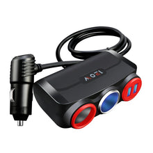 Load image into Gallery viewer, Car Cigarette Lighter Multi-Function Mobile Phone Charging USB Car Charge 12/24V Adapter Plug, White Blue, Black Red, Black Blue, White Red
