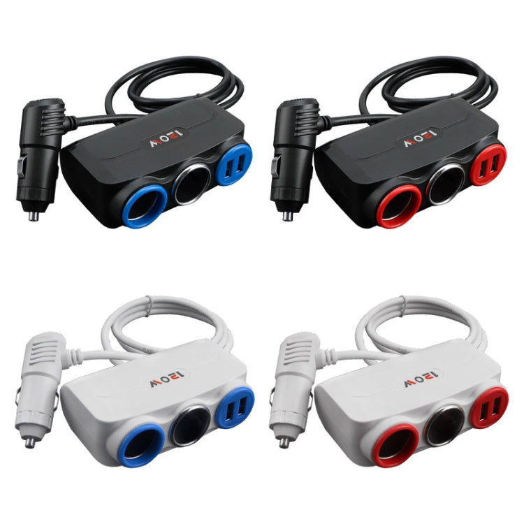 Car Cigarette Lighter Multi-Function Mobile Phone Charging USB Car Charge 12/24V Adapter Plug, White Blue, Black Red, Black Blue, White Red