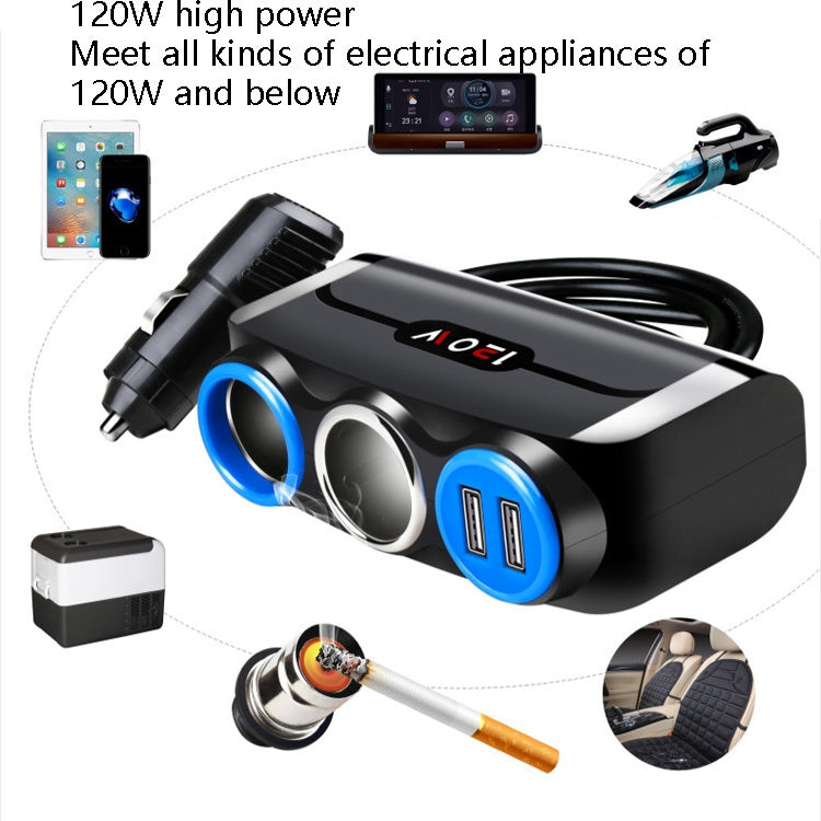 Car Cigarette Lighter Multi-Function Mobile Phone Charging USB Car Charge 12/24V Adapter Plug, White Blue, Black Red, Black Blue, White Red