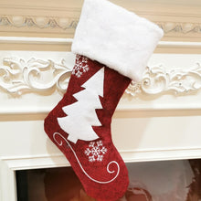 Load image into Gallery viewer, Embroidered Christmas Stocking Pendant Candy Gift Bag, Style A, Style B, Snowflake, Tree