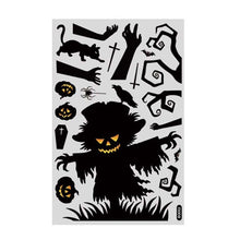 Load image into Gallery viewer, Halloween Decoration Static Wall Stickers, BQ041 Death, BQ042 Mummy, BQ043 Zombie, BQ044 Vampire, BQ045 Lying Window Pumpkin, BQ046 Pumpkin, BQ047 Ghost, BQ048 Mummy, BQ049 Bat, BQ050 Ghost House, BQ051 Tree, BQ052 Scarecrow