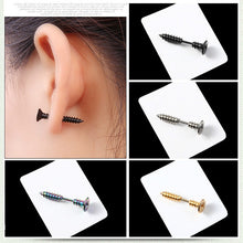 Load image into Gallery viewer, Vacuum Plating Personality Titanium Steel Screw Stud Earrings, Dark Blue, Black, Gold, Silver, Colorful
