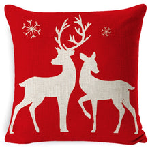 Load image into Gallery viewer, Christmas Linen Red Hug Pillowcase Without Pillow Core, 45 x 45cm