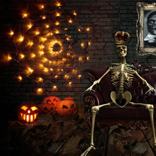 Load image into Gallery viewer, LED Spider Web Lamp with Remote Control Halloween Atmosphere Decoration Props, Power:, USB-in, Battery Box