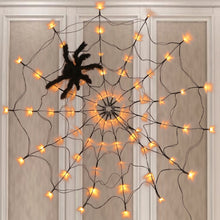 Load image into Gallery viewer, LED Spider Web Lamp with Remote Control Halloween Atmosphere Decoration Props, Power:, USB-in, Battery Box