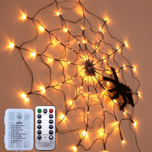 Load image into Gallery viewer, LED Spider Web Lamp with Remote Control Halloween Atmosphere Decoration Props, Power:, USB-in, Battery Box