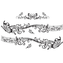 Load image into Gallery viewer, D-347 Butterfly Note Car Sticker Sheet Music Waist Line Body Sticker, D-347
