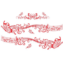 Load image into Gallery viewer, D-347 Butterfly Note Car Sticker Sheet Music Waist Line Body Sticker, D-347
