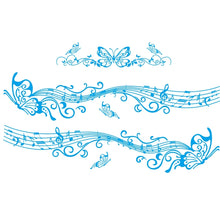 Load image into Gallery viewer, D-347 Butterfly Note Car Sticker Sheet Music Waist Line Body Sticker, D-347