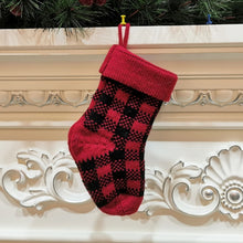 Load image into Gallery viewer, Knitted Christmas Stocking Decoration Pendant Child Acrylic Candy Gift Bag, Red, Green, White