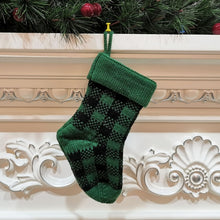 Load image into Gallery viewer, Knitted Christmas Stocking Decoration Pendant Child Acrylic Candy Gift Bag, Red, Green, White