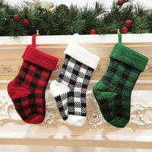 Load image into Gallery viewer, Knitted Christmas Stocking Decoration Pendant Child Acrylic Candy Gift Bag, Red, Green, White